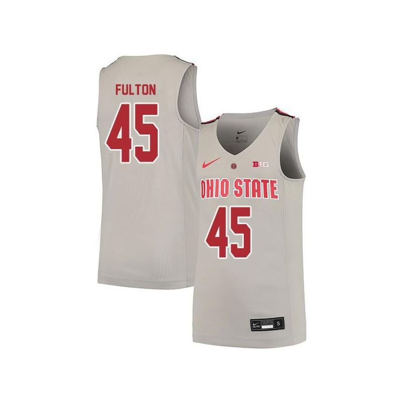 45 Connor Fulton Gray Elite Ohio State Buckeyes NCAA Jersey Men's