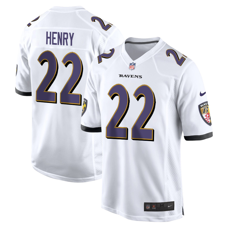 Derrick Henry 22 Baltimore Ravens Game White NFL Jersey Men's
