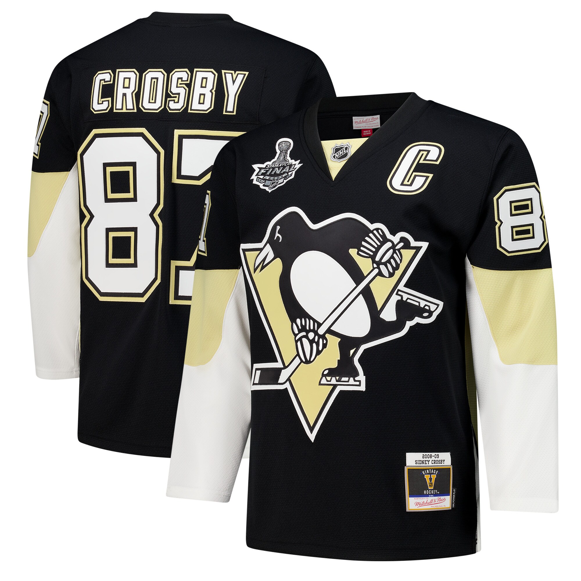 Pittsburgh Penguins Sidney Crosby Black 2008-09 Power Play NHL Jersey Men's