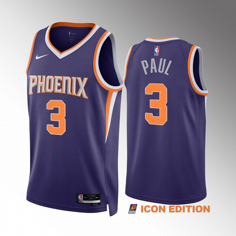 Chris Paul 3 Phoenix Suns Purple Icon Edition Swingman NBA Jersey Men's