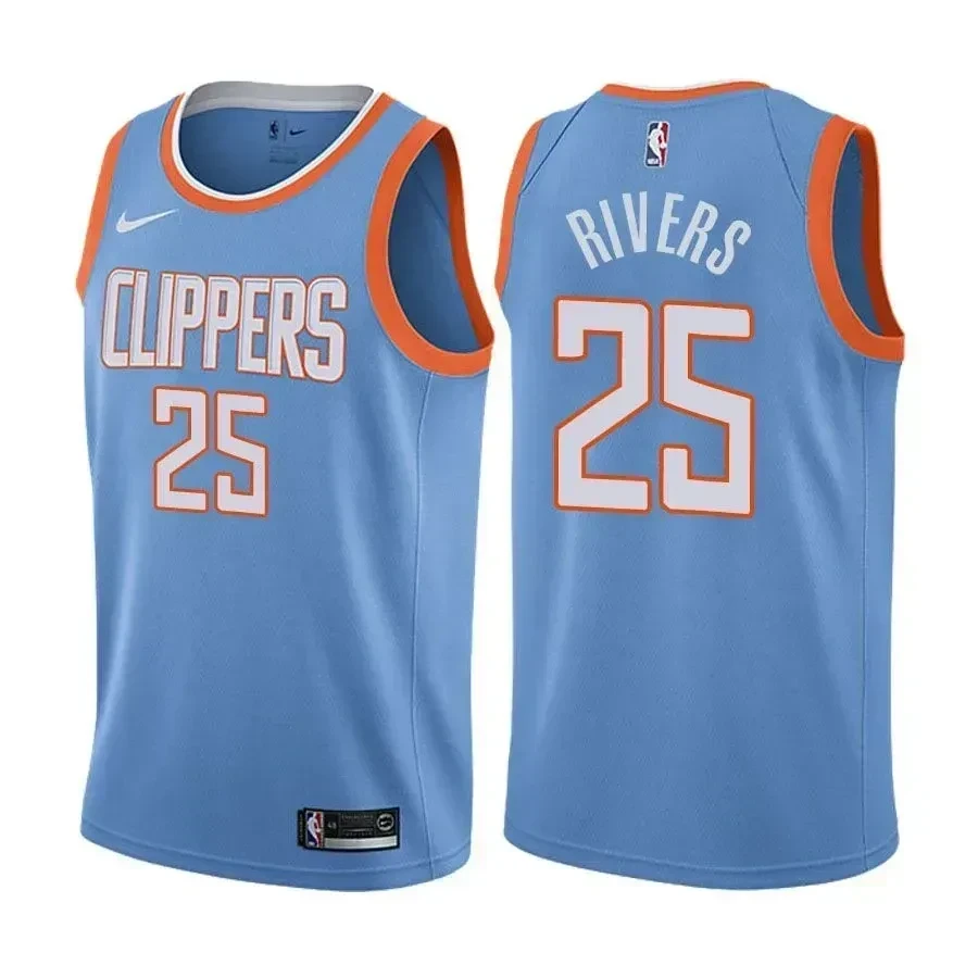 Los Angeles Clippers Austin Rivers 25 City Edition Blue NBA Jersey Men's