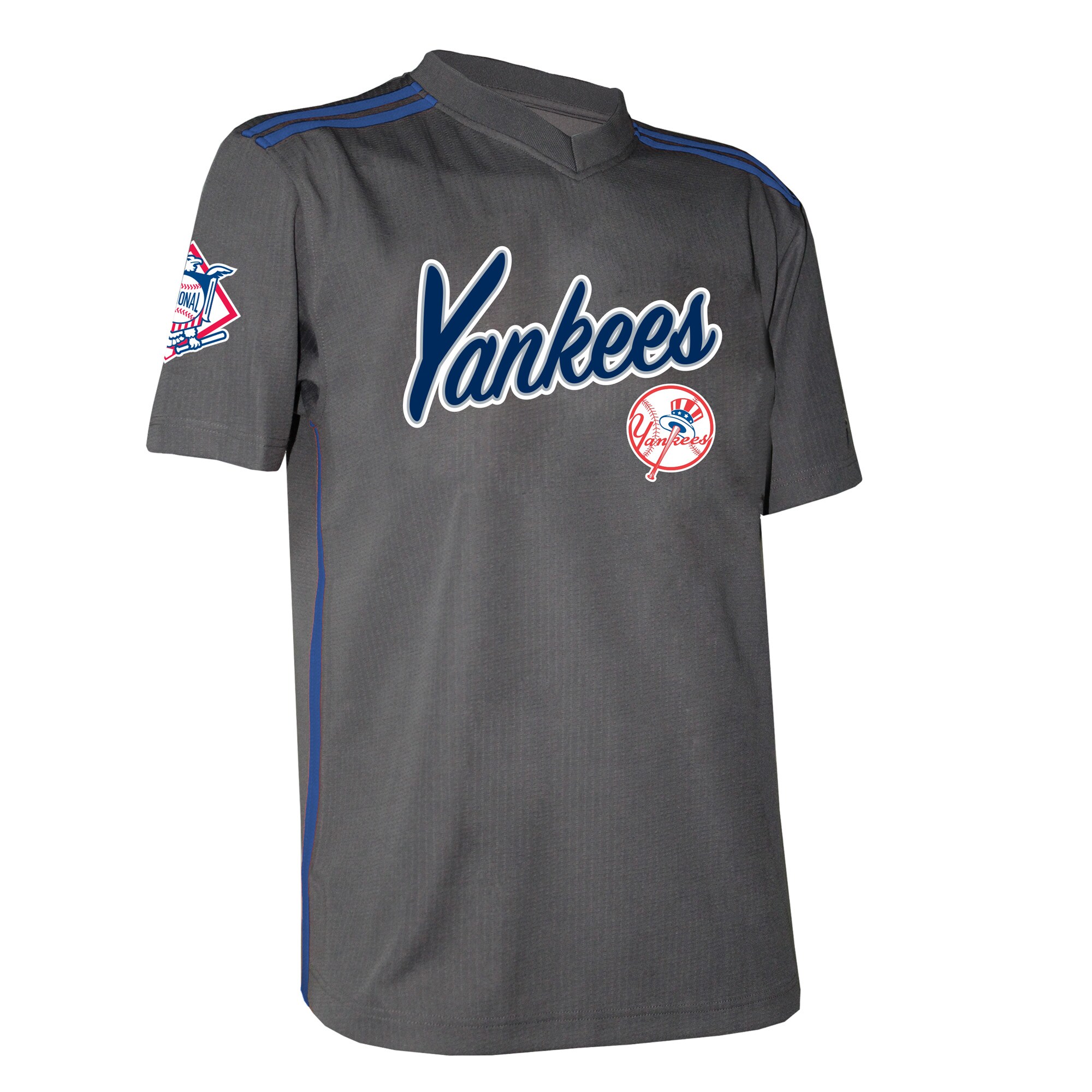 New York Yankees Stitches Charcoal Team V-Neck MLB Jersey Men's