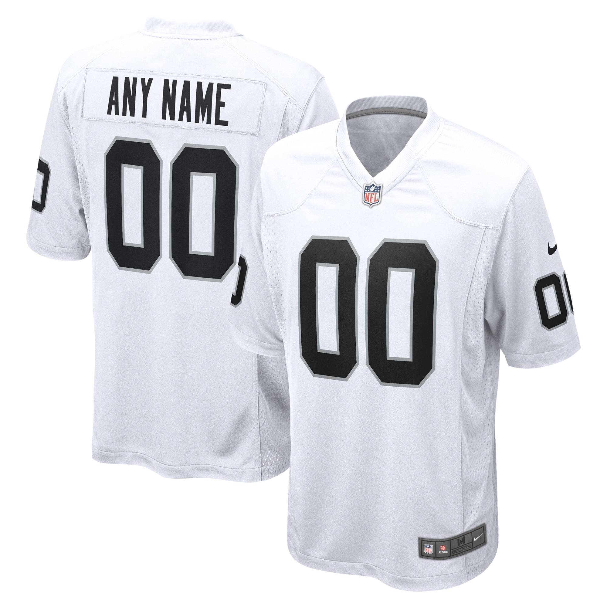 Las Vegas Raiders White Team Custom Game NFL Jersey Youth