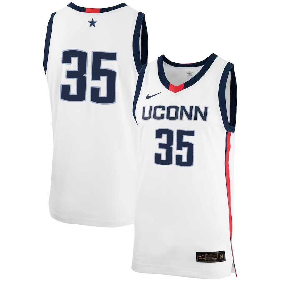 Samson Johnson 35 UConn Huskies Me White NCAA Jersey Men's