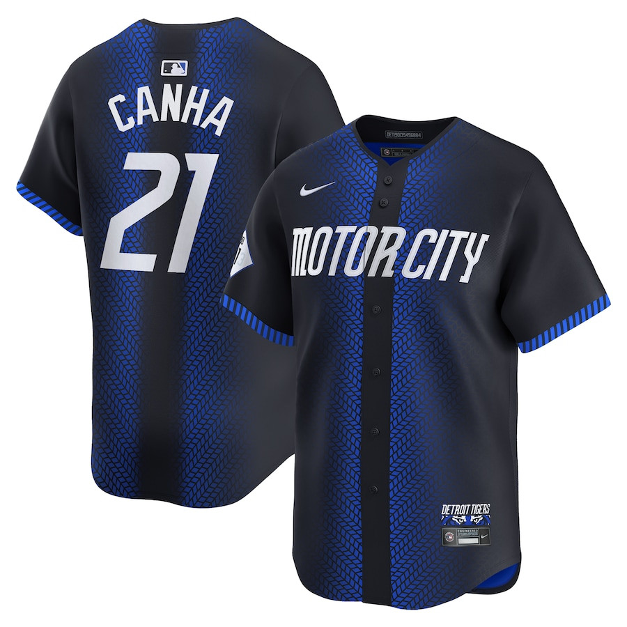 Mark Canha 21 Detroit Tigers 2024 City Connect Limited Navy MLB Jersey Men's