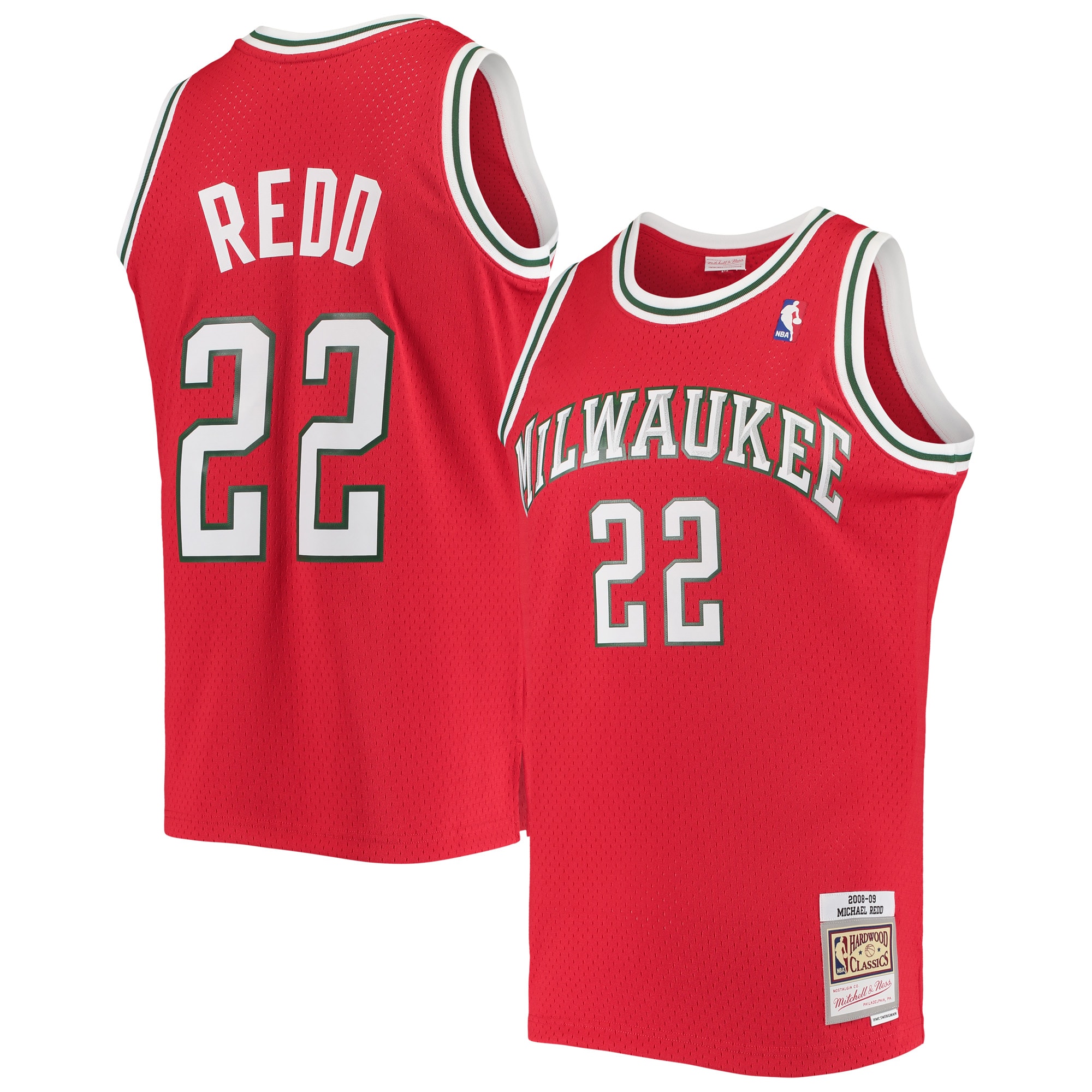 Mitchell Ness Michael Redd Red Milwaukee Bucks 2008-09 Hardwood Classics Swingman NBA Jersey Men's
