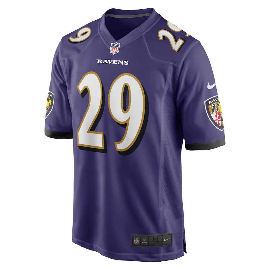 Ar'Darius Washington 29 Baltimore Ravens Game Purple NFL Jersey Men's
