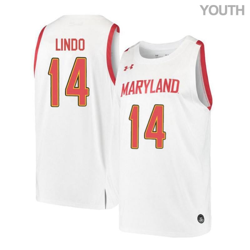 Under Armour 14 Ricky Lind White Retro Maryland Terrapins NCAA Jersey Youth