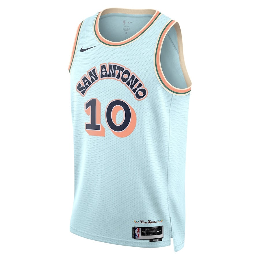 Jeremy Sochan 10 San Antonio Spurs Unisex 2024/25 Swingman Player City Edition Light Blue NBA Jersey Unisex