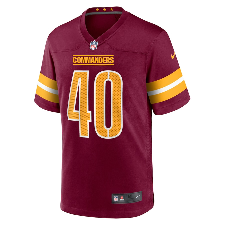 Tyler Owens 40 Washington Commanders Game Burgundy NFL Jersey Men's