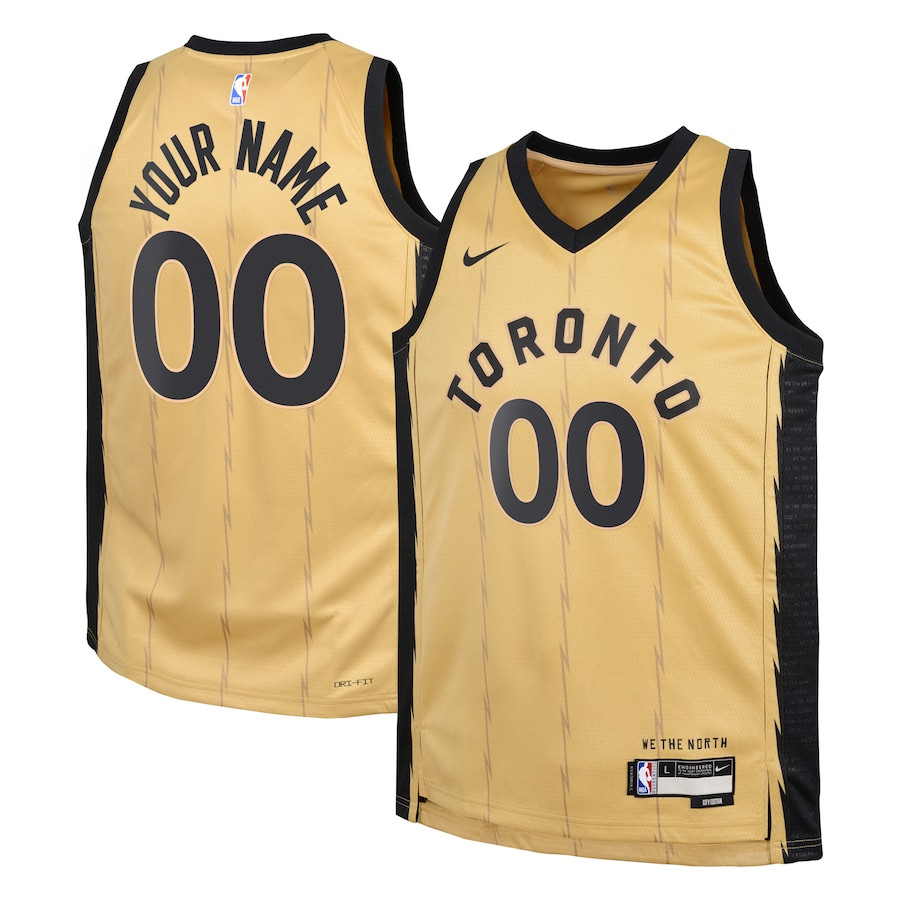 Toronto Raptors 2023/24 City Edition Swingman Custom Gold NBA Jersey Youth