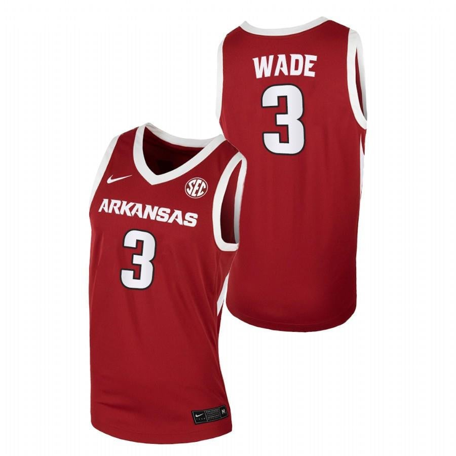 Trey Wade 3 Red Arkansas Razorbacks 2022 College NCAA Jersey Men's