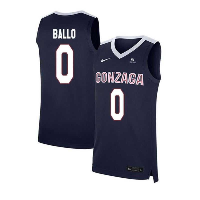 0 Oumar Ballo Navy Elite Gonzaga Bulldogs NCAA Jersey Men's