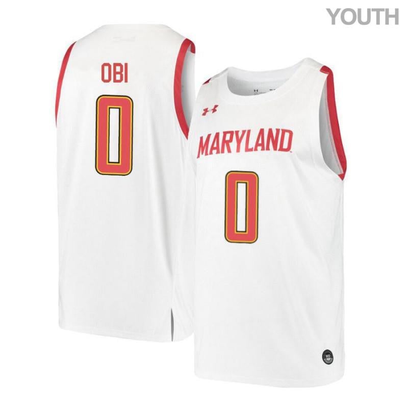 Under Armour 0 Sean Ob White Retro Maryland Terrapins NCAA Jersey Youth