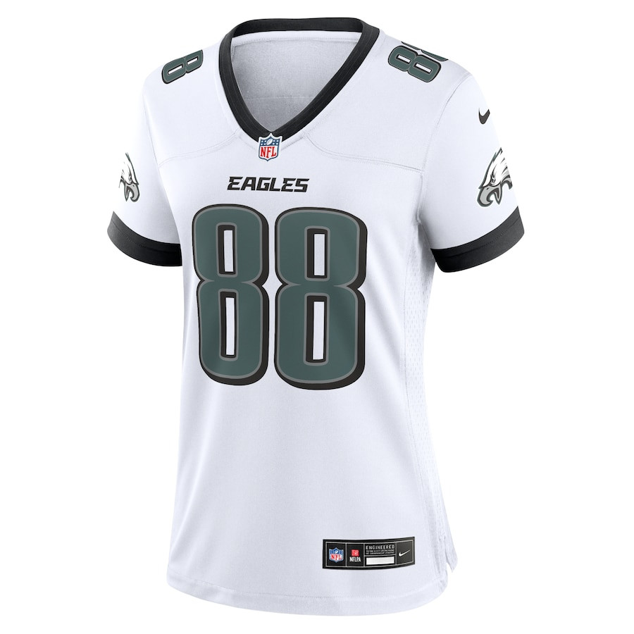 Dallas Goedert 88 Philadelphia Eagles White Game White NFL Jersey Women's