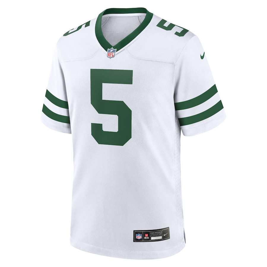 Garrett Wilson 5 New York Jets Game Legacy White NFL Jersey Men's