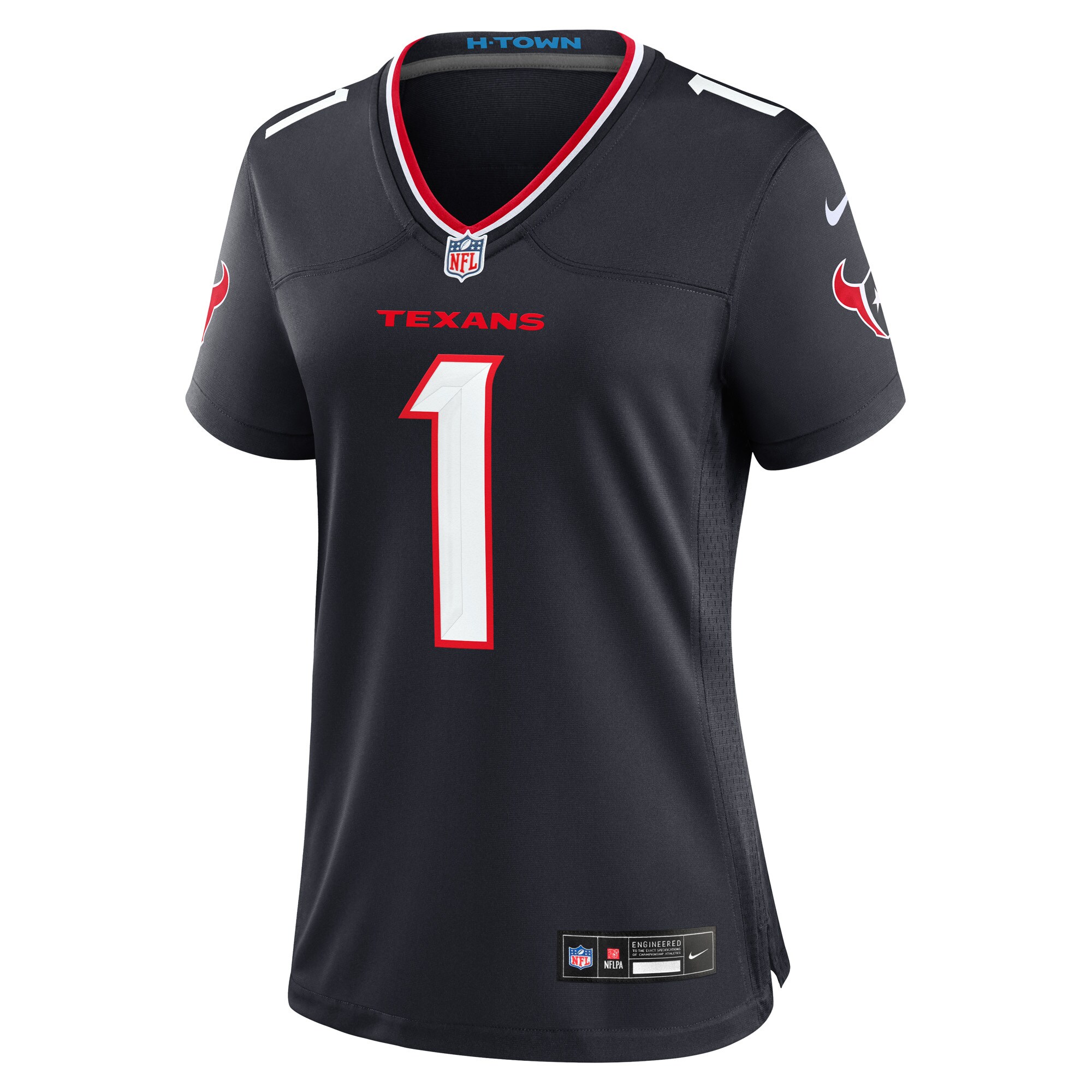 Houston Texans Number 1 Bride Navy Game NFL Jersey Women's