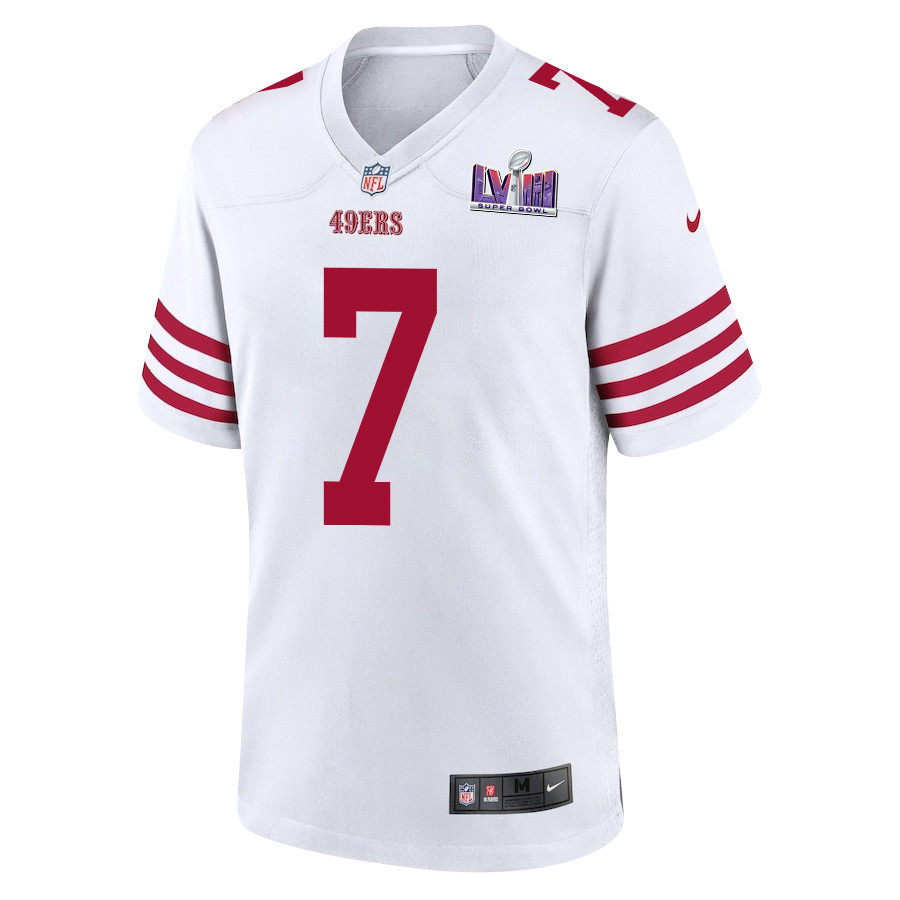 Charvarius Ward 7 San Francisco 49ers Super Bowl LVIII Patch Game White NFL Jersey Men's