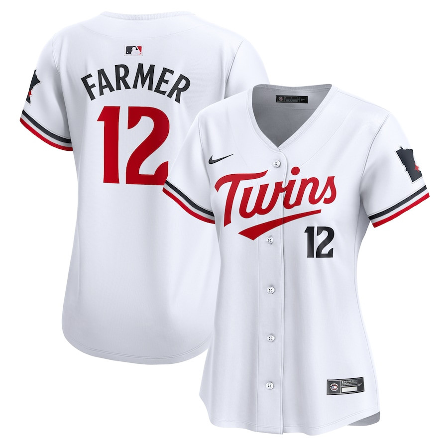 Kyle Farmer 12 Minnesota Twins Home Limited Player White MLB Jersey Women's