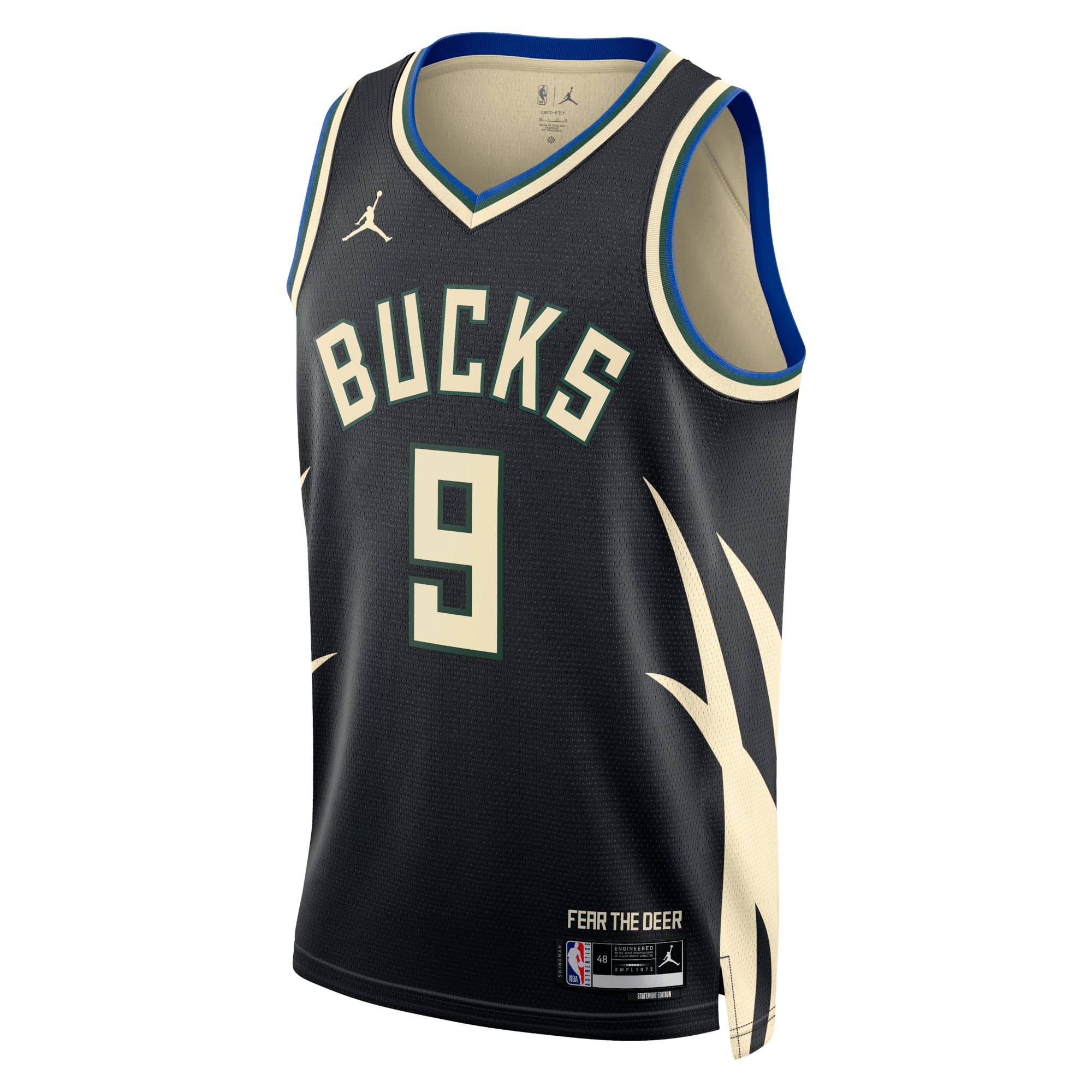 Milwaukee Bucks Jordan Statement Edition Swingman Black Bobby Portis J Unisex NBA Jersey Unisex