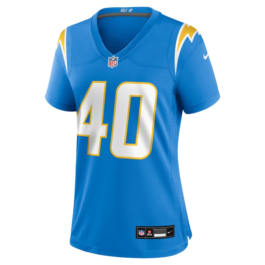 Kendall Williamson 40 Los Angeles Chargers Game Powder Blue NFL Jersey Women's