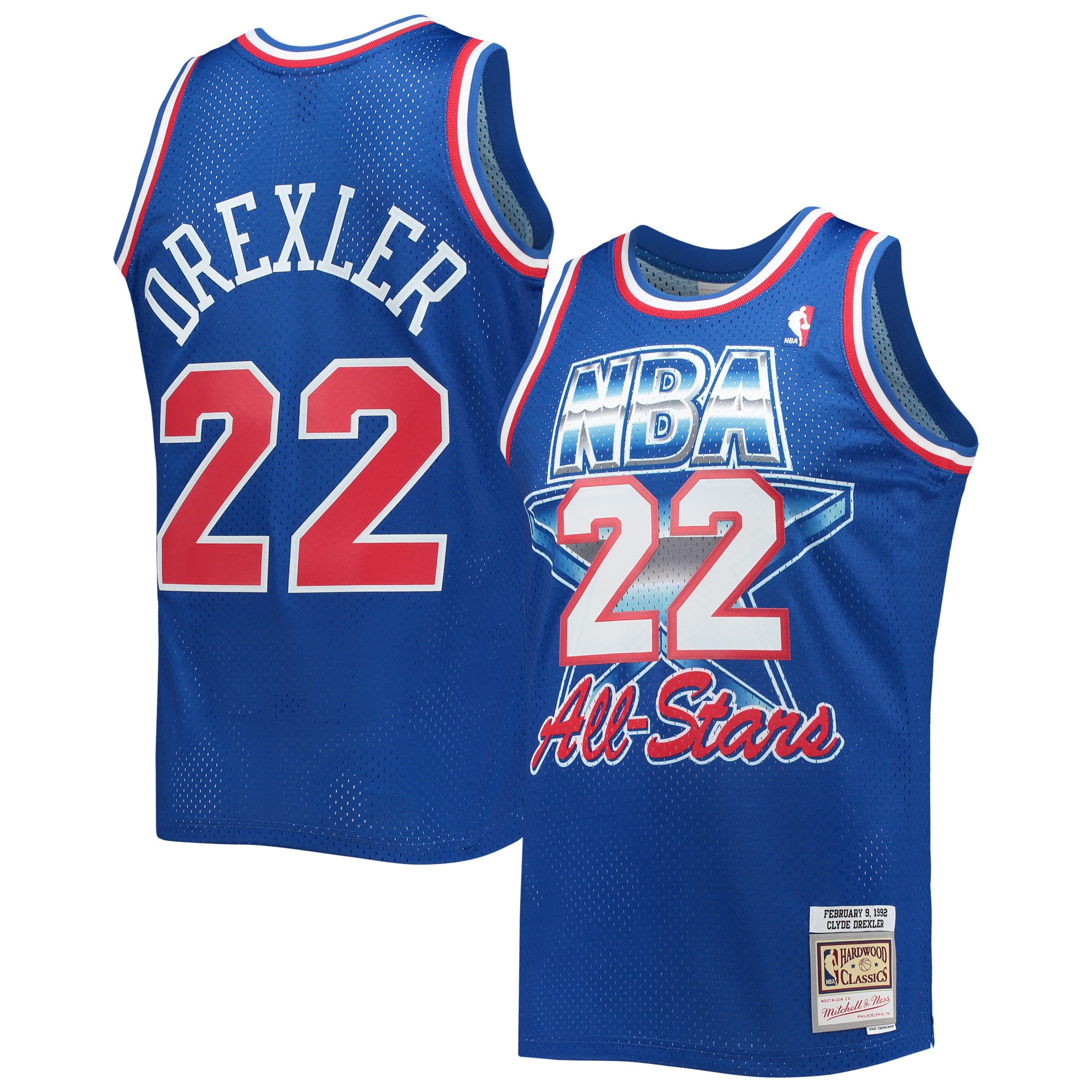 Mitchell Ness Clyde Drexler Royal Western Conference Hardwood Classics 1992 All Star Game Swingman NBA Jersey Men's