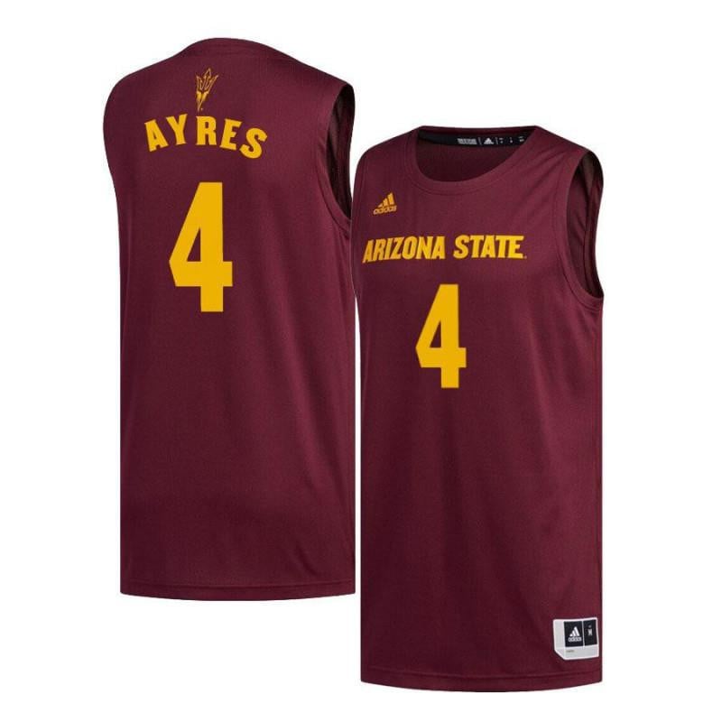 4 Jeff Ayres Maroon Arizona State Sun Devils NCAA Jersey Men's