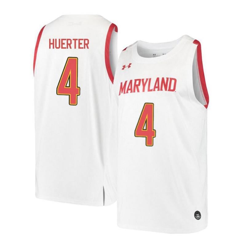 Under Armour 4 Kevin Huerte White Retro Maryland Terrapins NCAA Jersey Men's