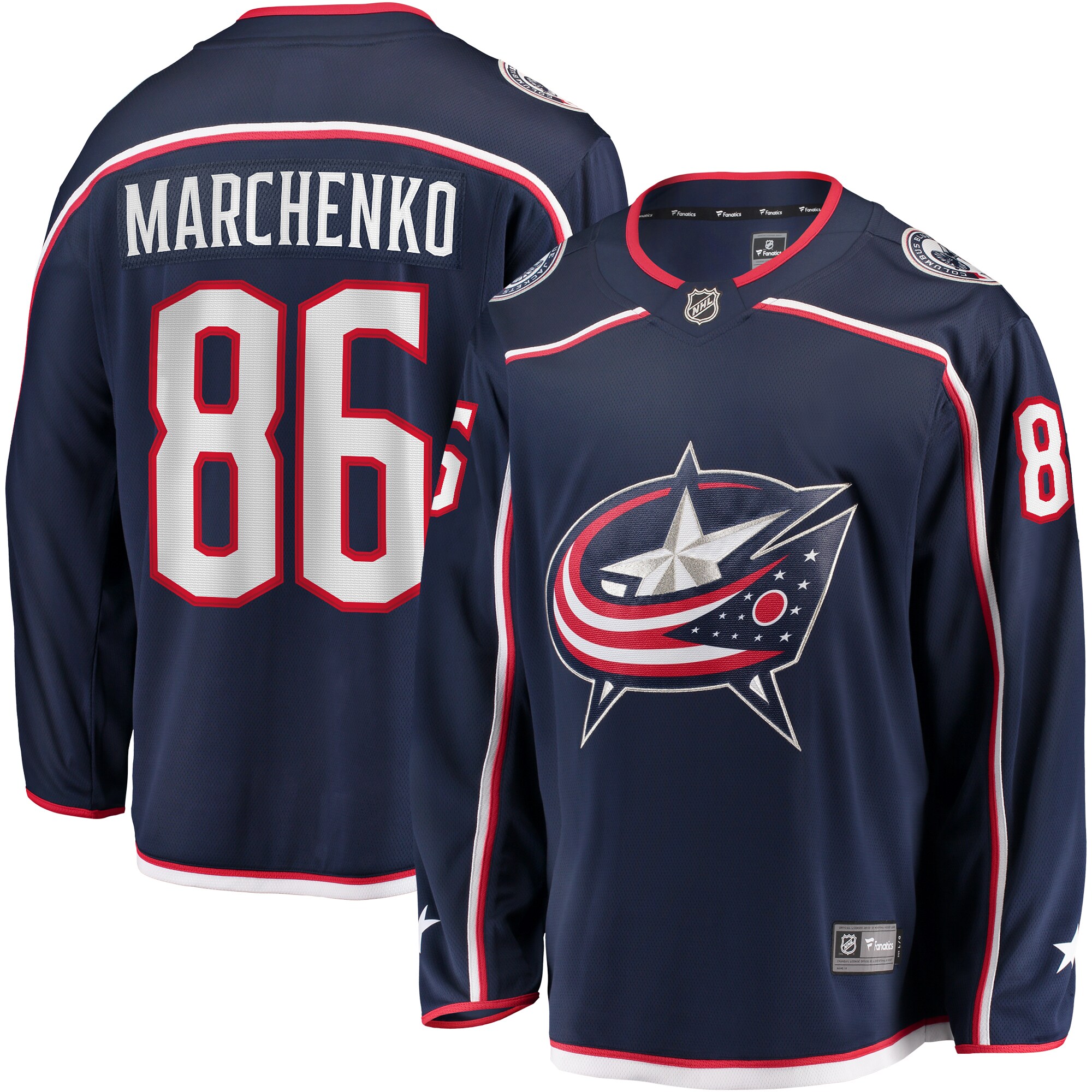 Columbus Blue Jackets Kirill Marchenko Navy Home Breakaway NHL Jersey Men's