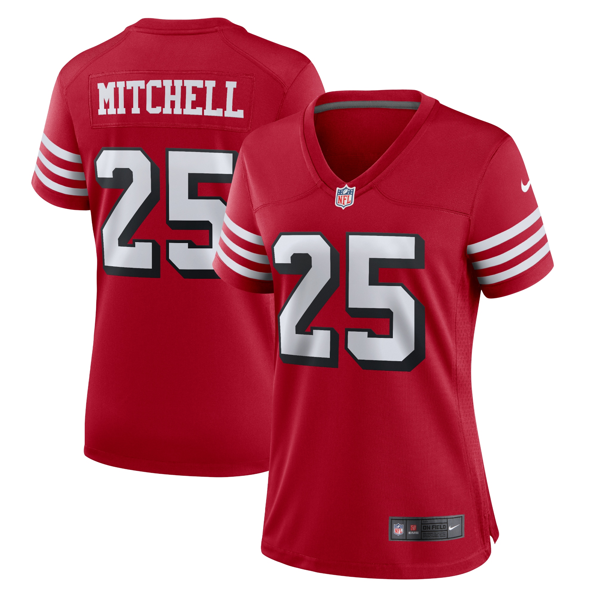 San Francisco 49ers Elijah Mitchell Scarlet Alternate Team Game NFL Jersey Women's
