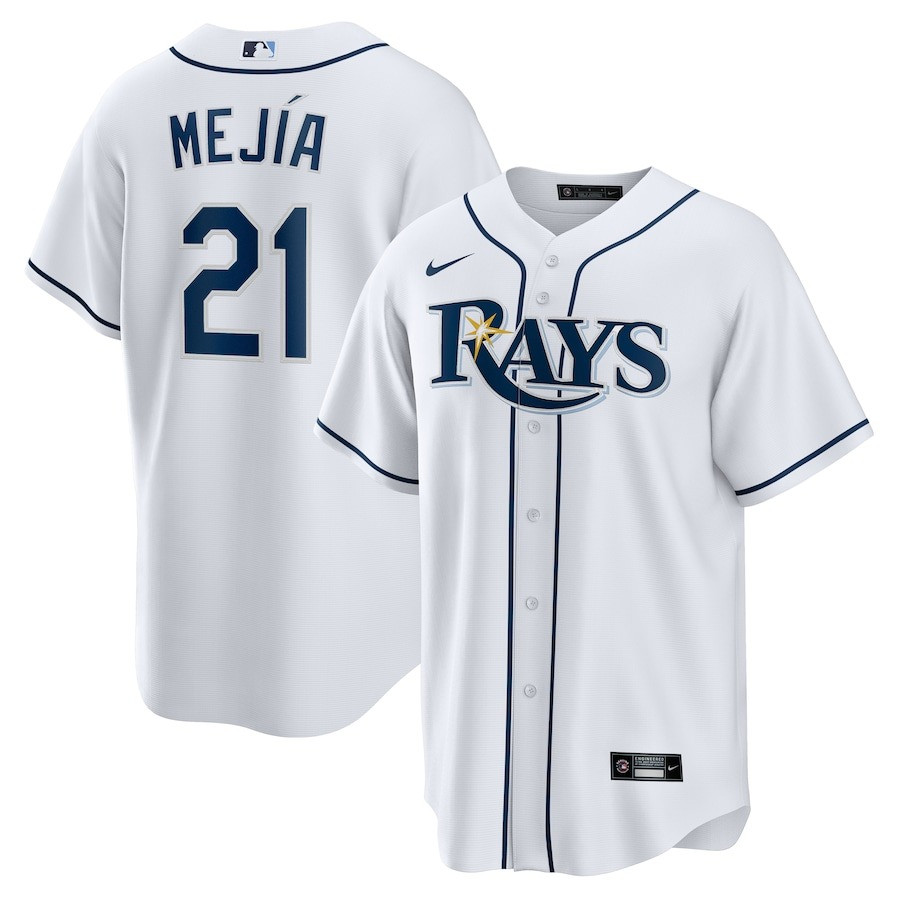 Francisco Mej?a 21 Tampa Bay Rays Home Team White MLB Jersey Men's