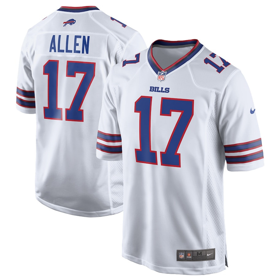 Josh Allen 17 Buffalo Bills Team Game Player White NFL Jersey Men's