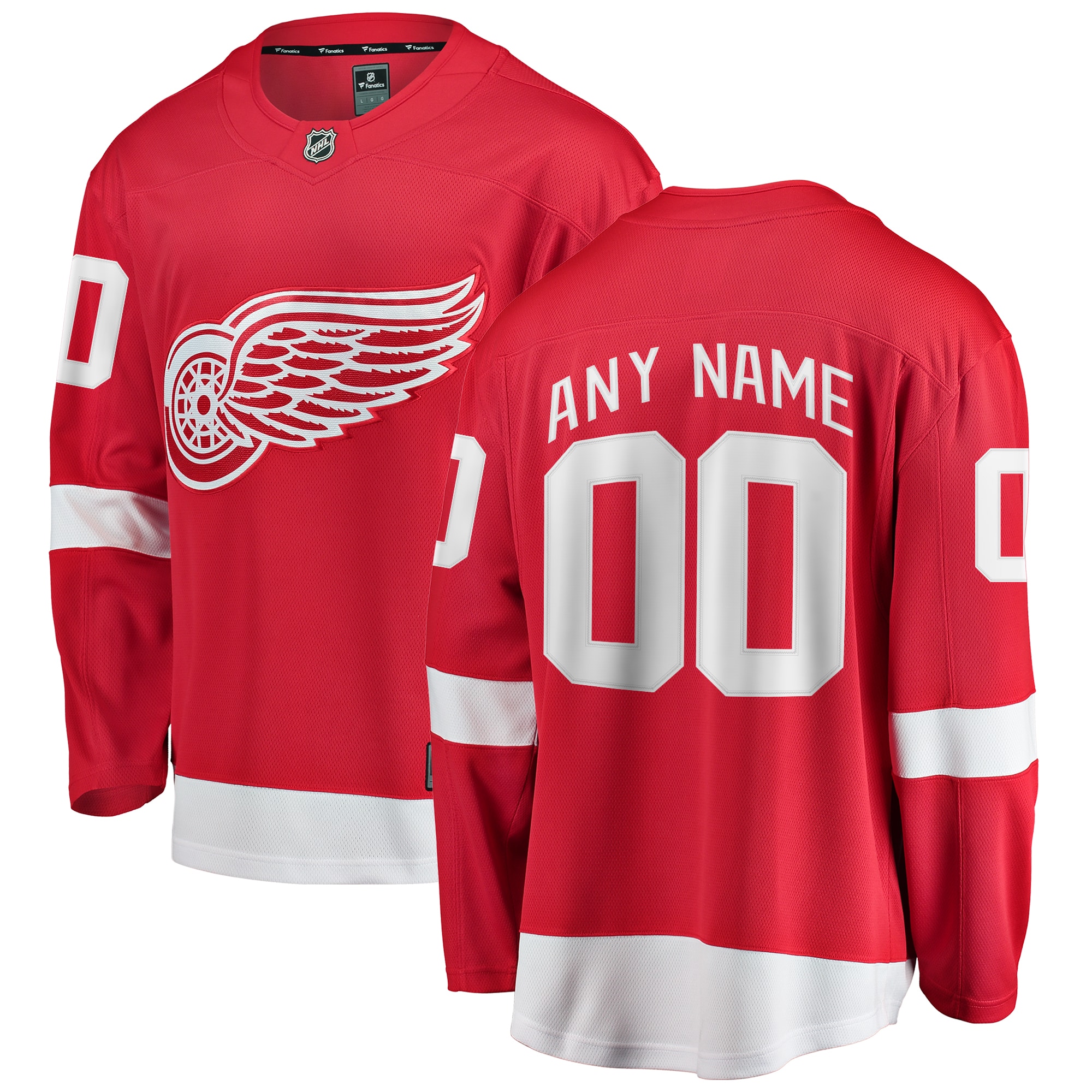 Detroit Red Wings Red Home Breakaway Custom NHL Jersey Men's
