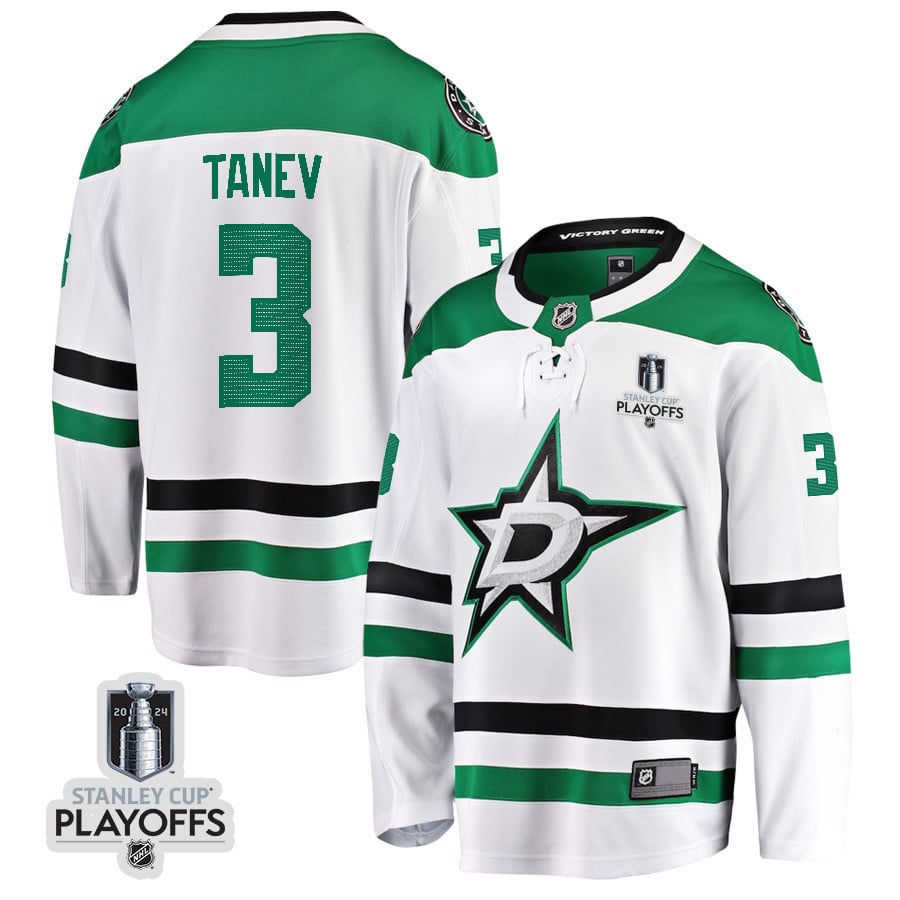Chris Tanev 3 Dallas Stars 2024 Playoffs Patch Away Breakaway Men NHL Jersey Men's