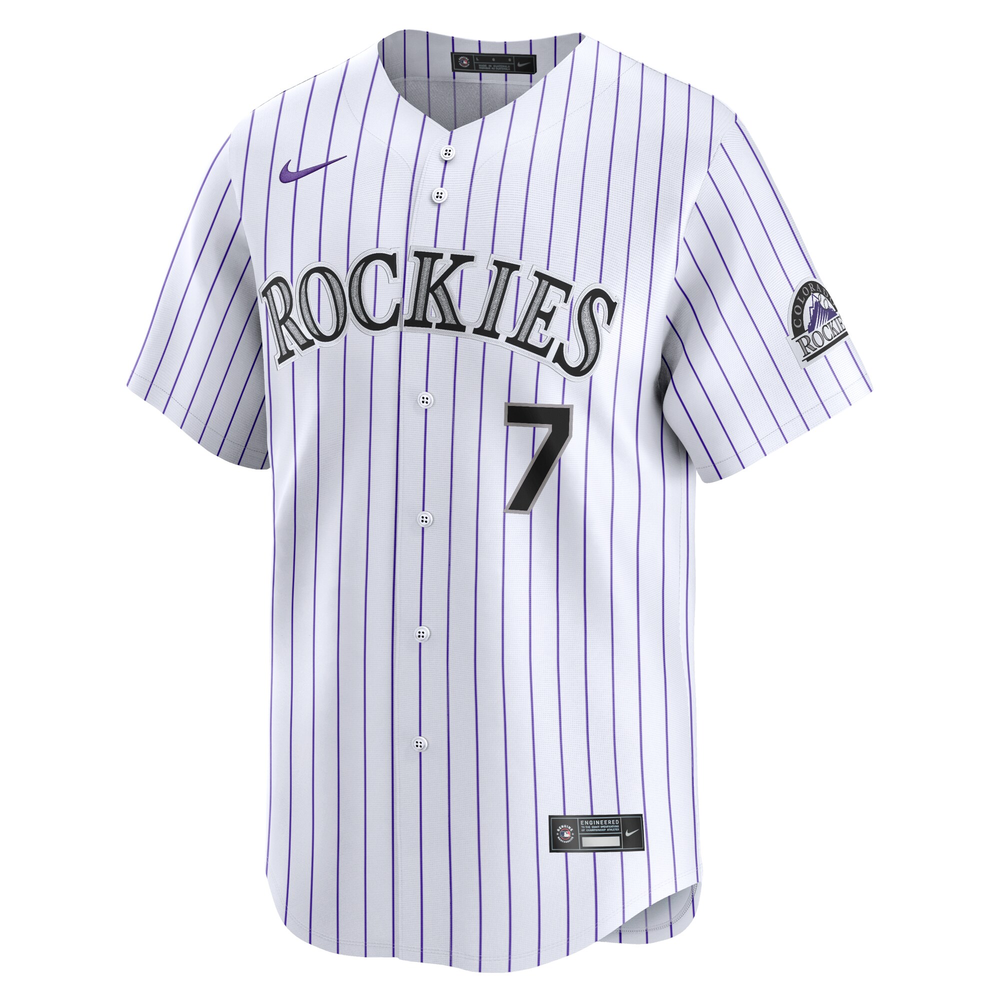 Colorado Rockies Brendan Rodgers White Home Limited Player MLB Jersey Men's