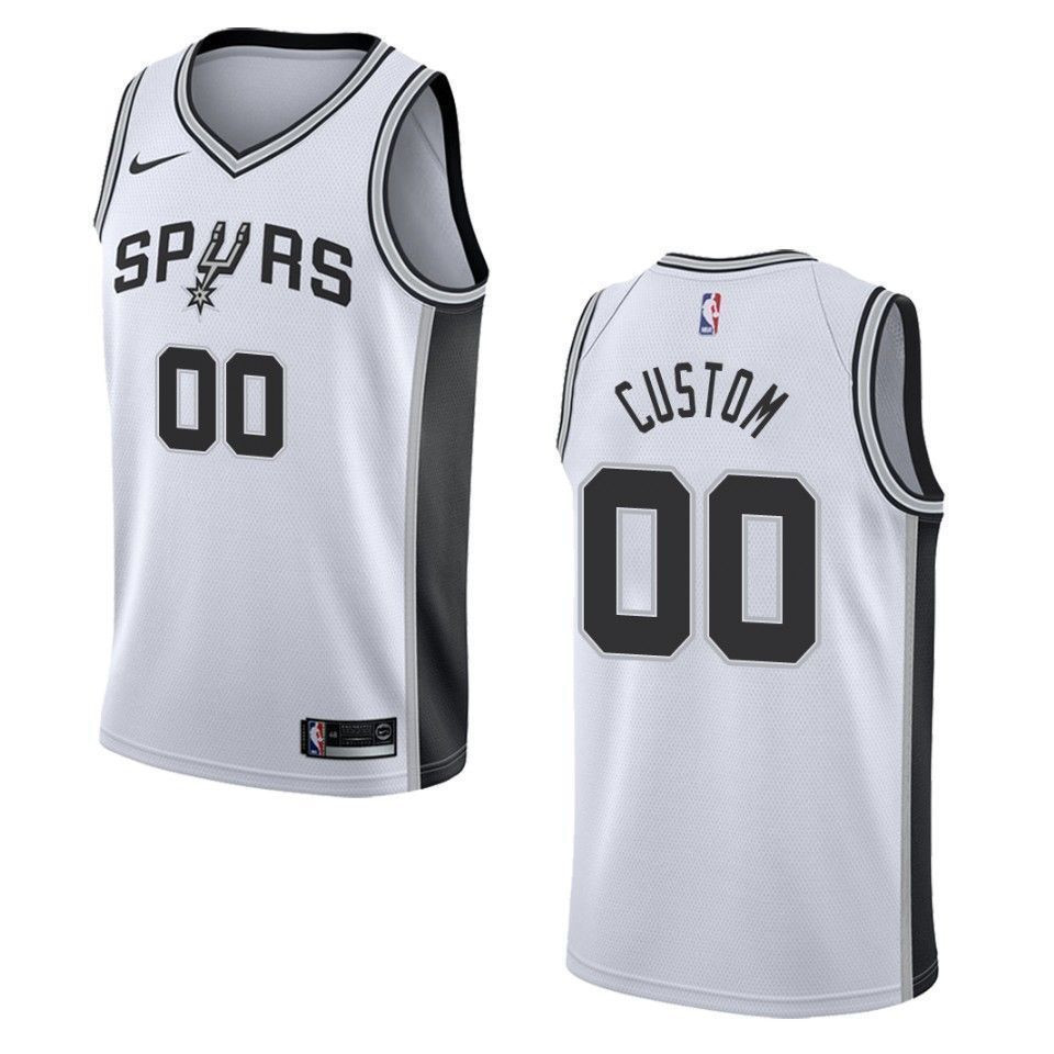 San Antonio Spurs 00 Custom Association Swingman White NBA Jersey Men's