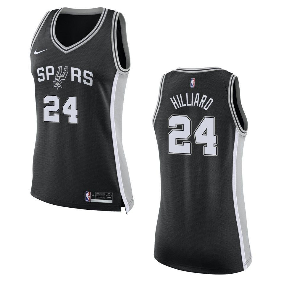 San Antonio Spurs 24 Darrun Hilliard Icon Swingman Black NBA Jersey Women's