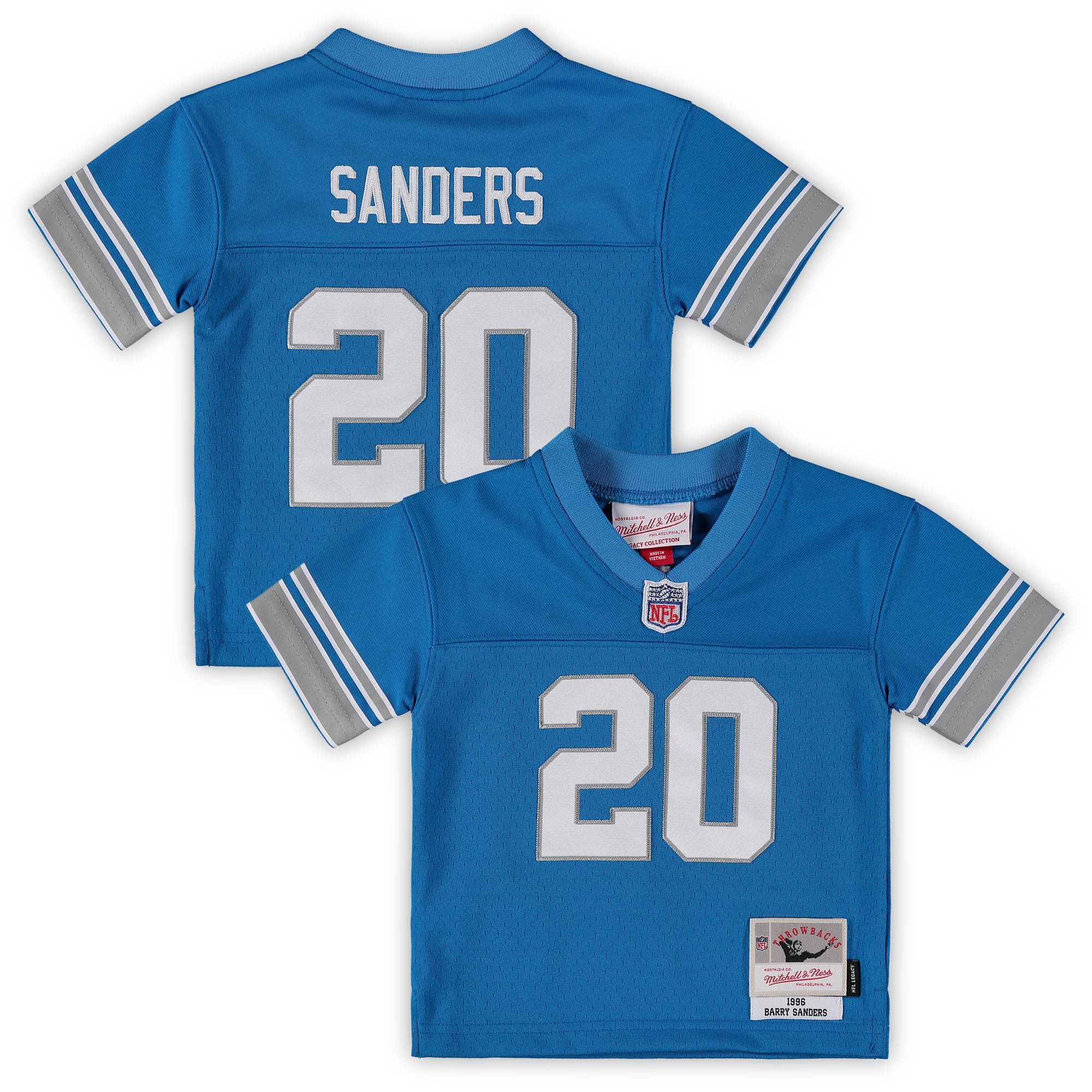Infant Detroit Lions Barry Sanders Mitchell Ness Blue 1996 Retired Legacy NFL Jersey Men's