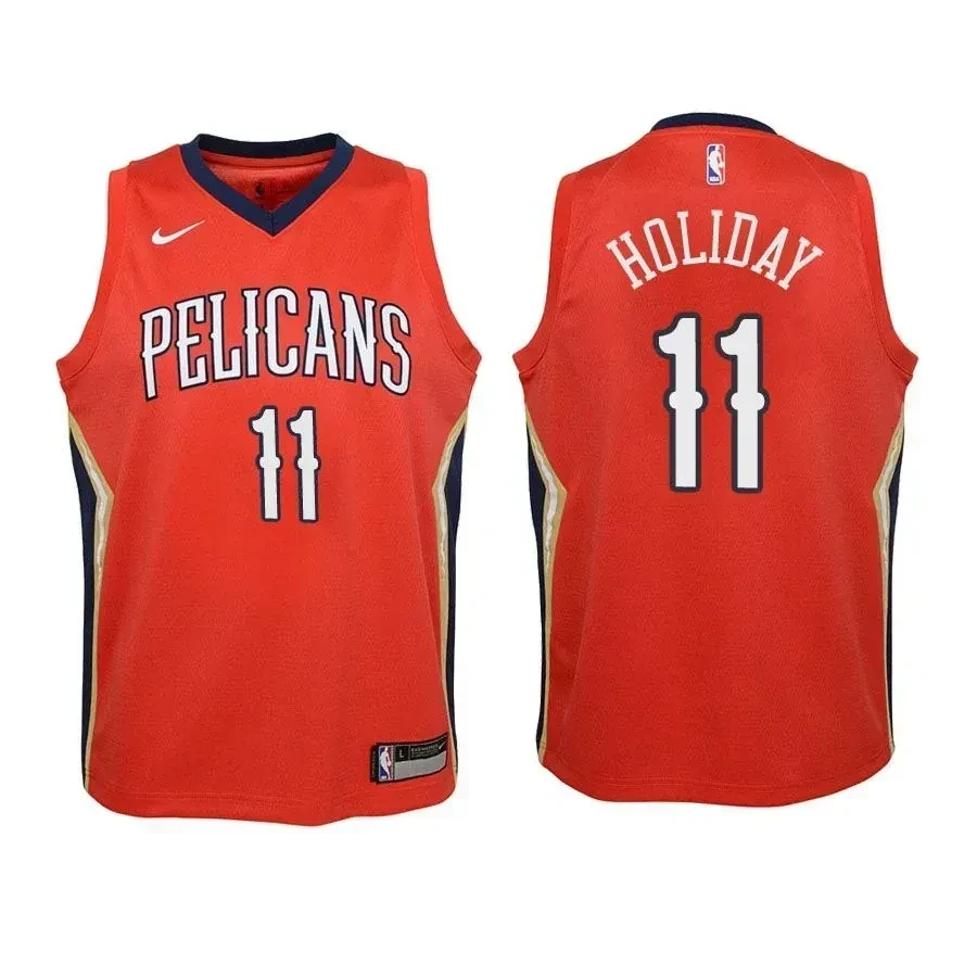 New Orleans Pelicans Jrue Holiday 11 Statet Edition Red NBA Jersey Youth