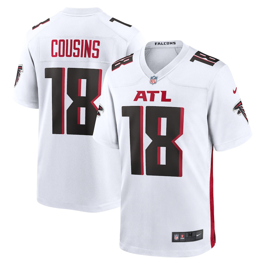 Kirk Cousins 18 Atlanta Falcons Game White NFL Jersey Men's