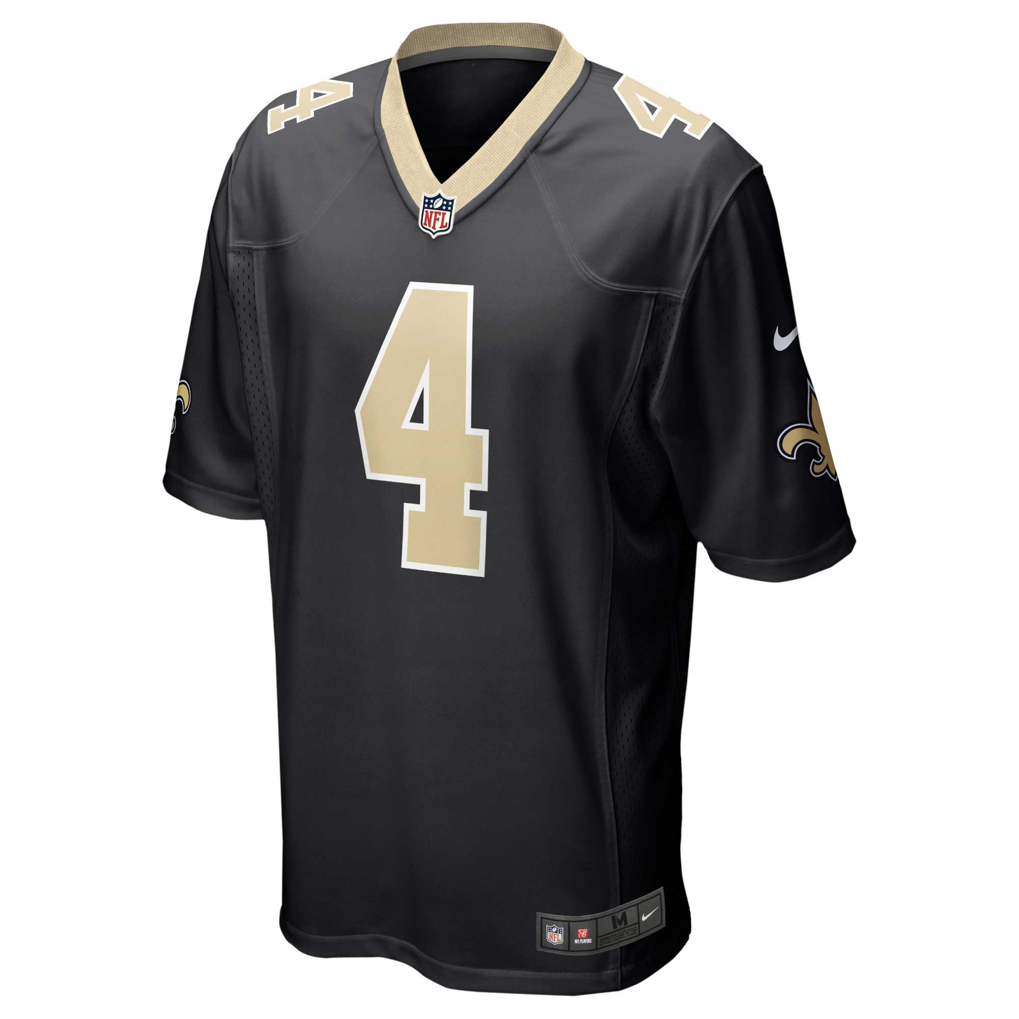 New Orleans Saints Derek Carr Black Game NFL Jersey Men's