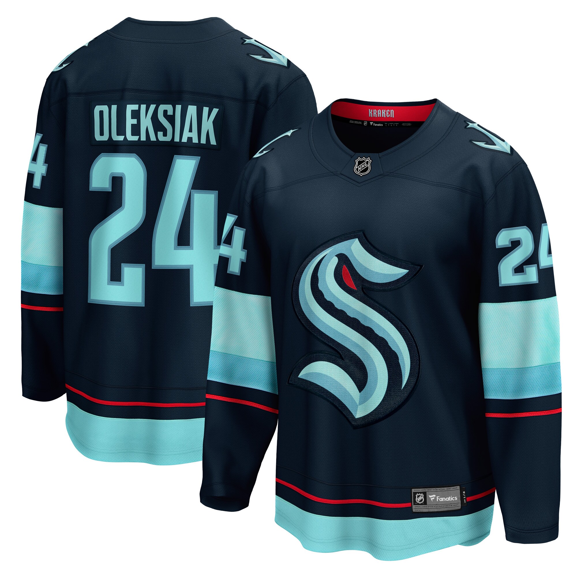 Seattle Kraken Jamie Oleksiak Deep Sea Blue Home Breakaway Player NHL Jersey Men's
