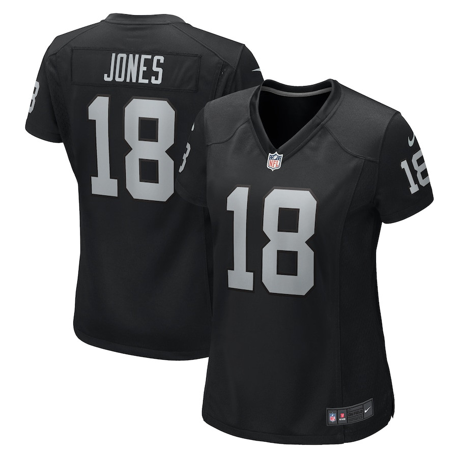 Jack Jones 18 Las Vegas Raiders Game Black NFL Jersey Women's