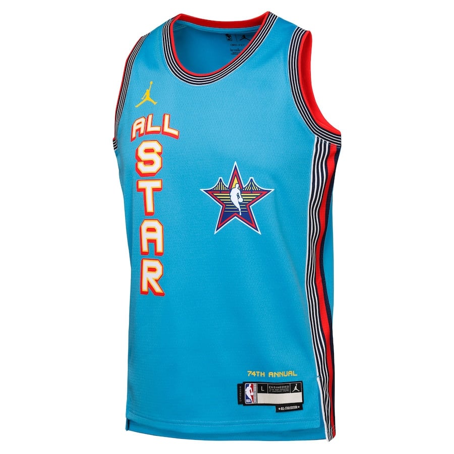 NBA All Star 2025 Swingman Tea Blue NBA Jersey Youth
