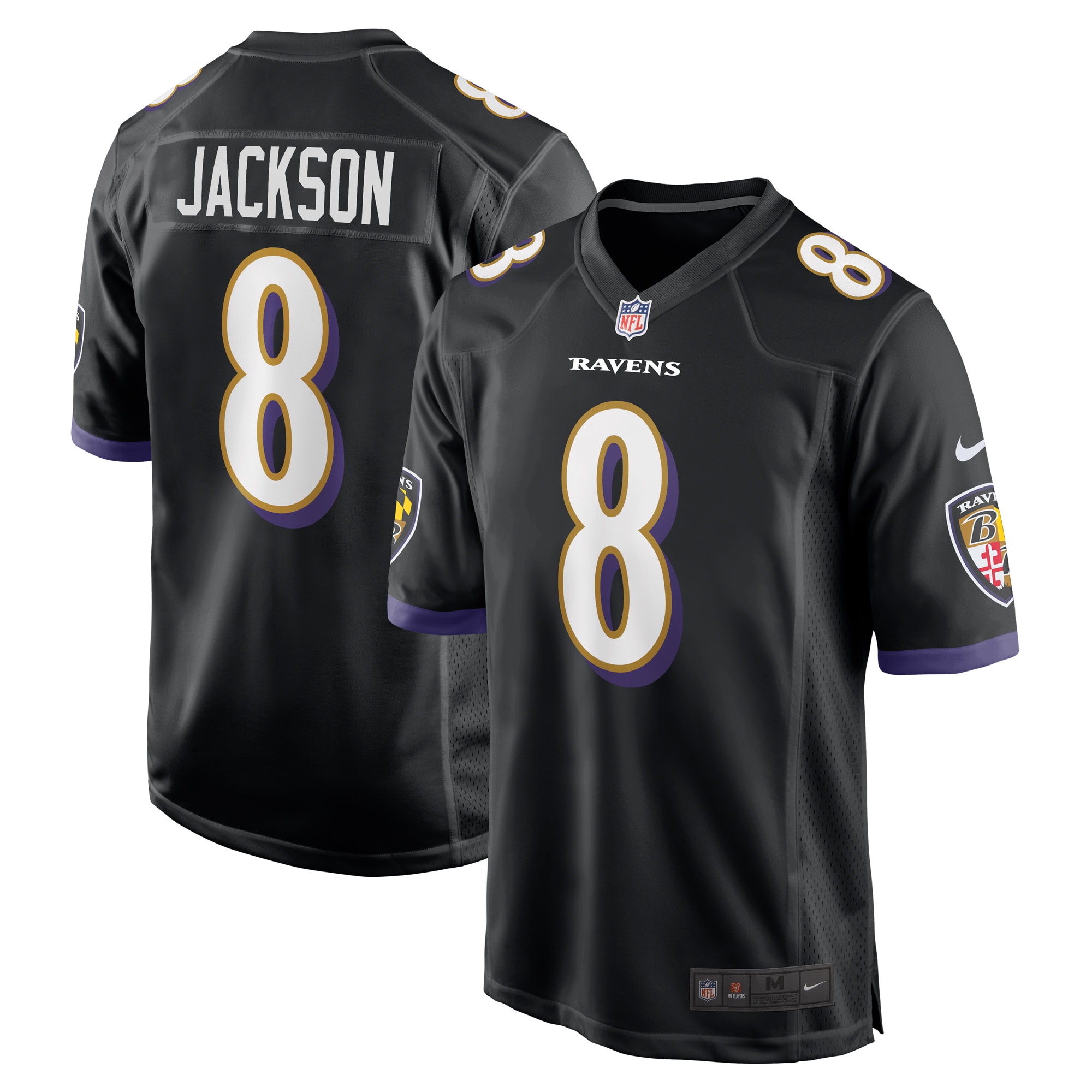 Baltimore Ravens Lamar Jackson Black Alternate Game NFL Jersey Men's