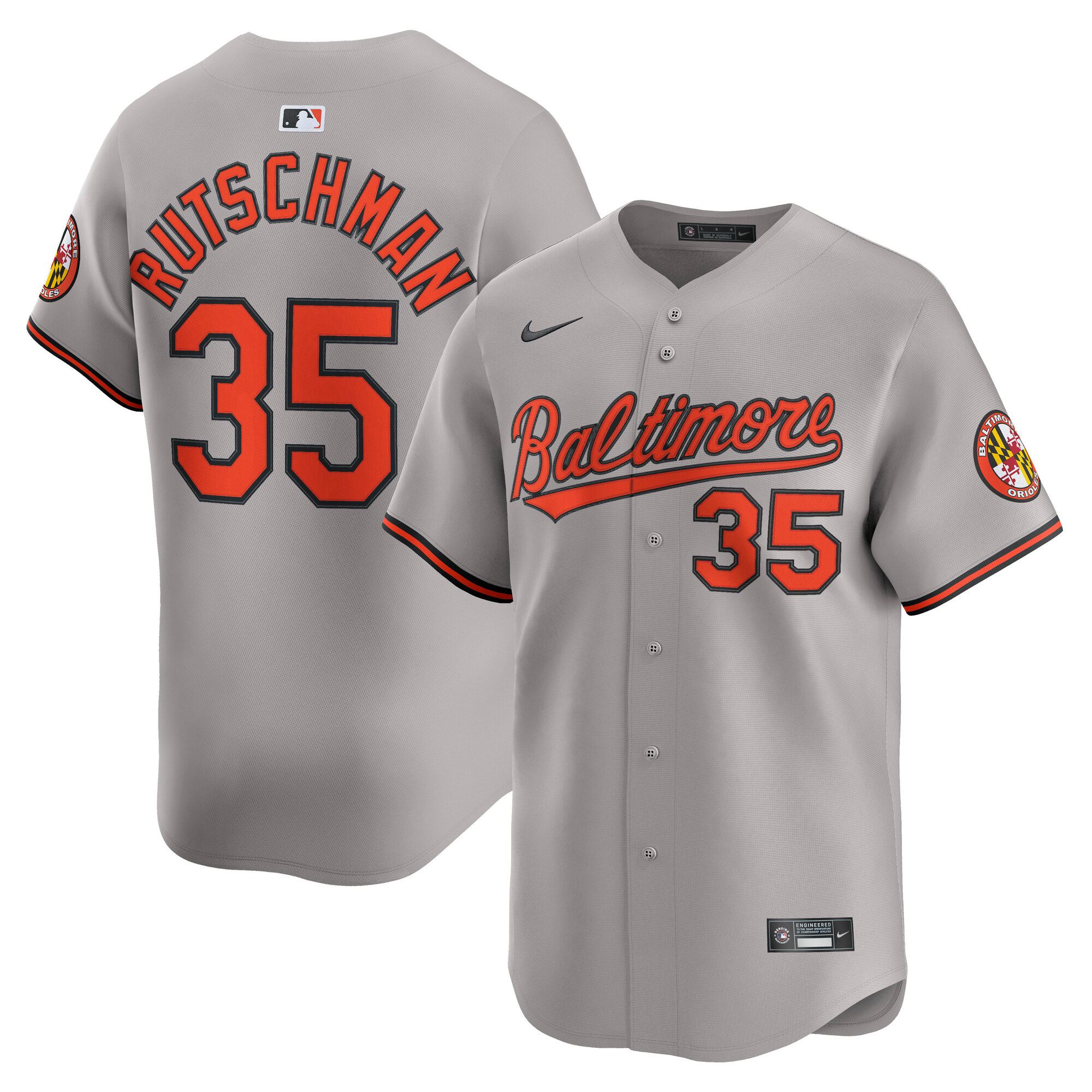 Baltimore Orioles Adley Rutschman Gray Road Limited Player MLB Jersey Men's