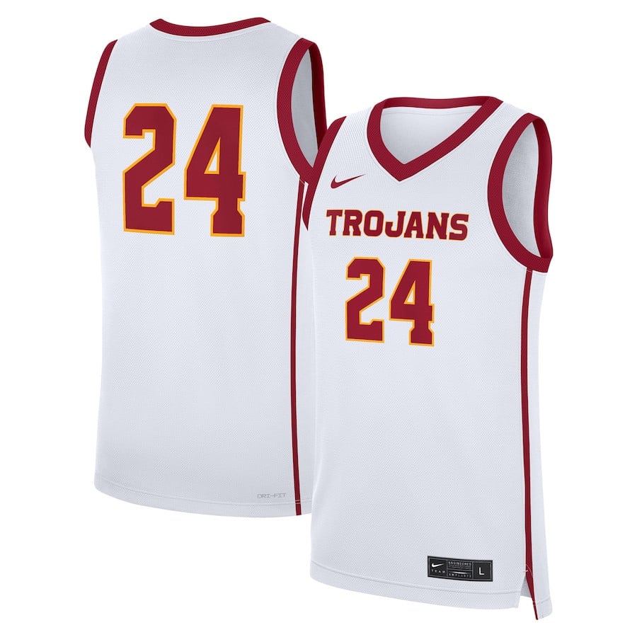 USC Trojans Home White #24 NCAA Jersey Men's