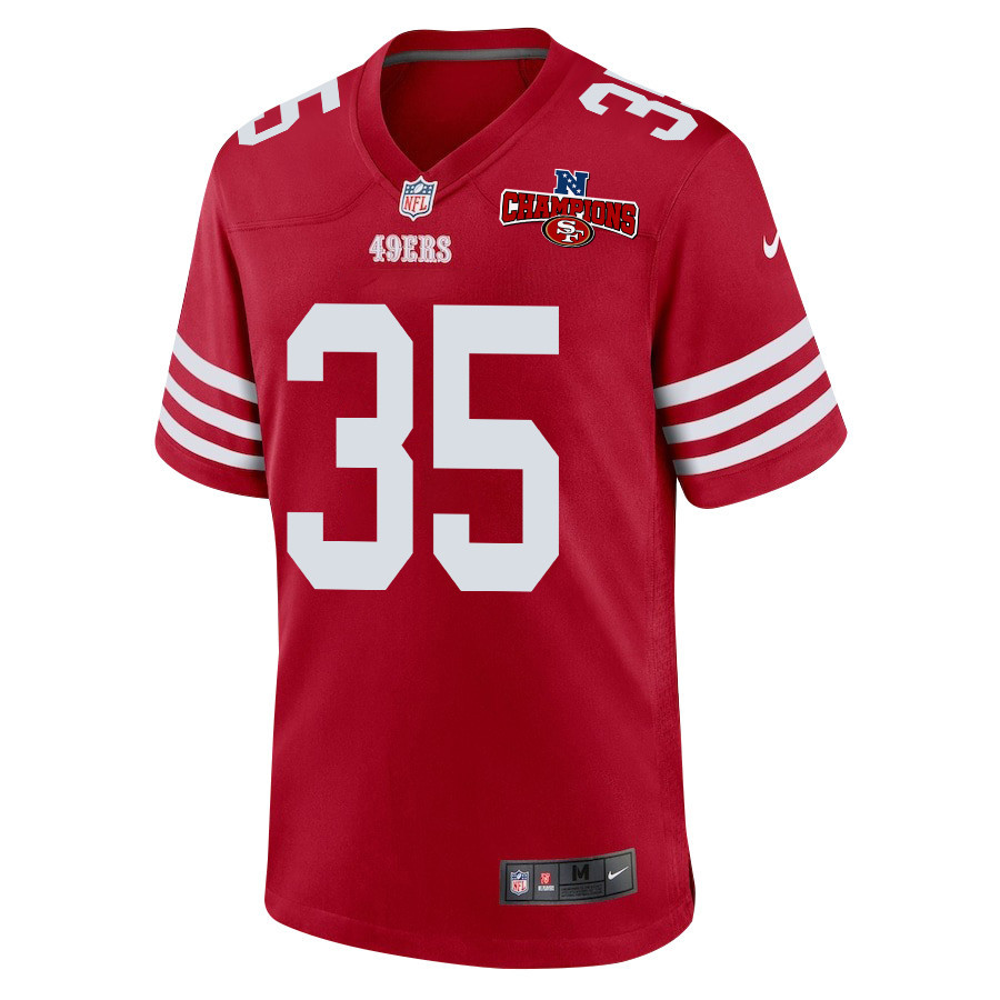 Erik Harris 35 San Francisco 49ers NFC Champions Patch Game Scarlet NFL Jersey Men's