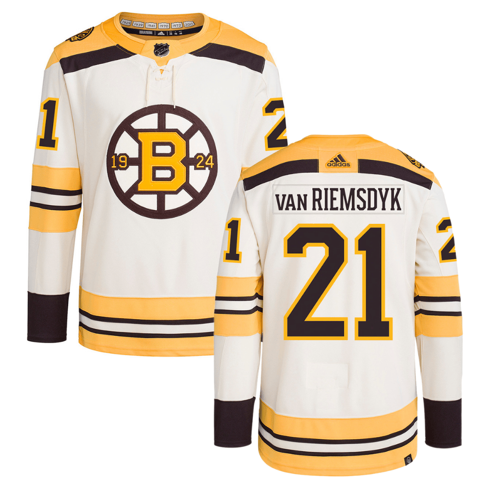 James van Riemsdyk 21 Boston Bruins 100th Anniversary Primegreen Third Cream NHL Jersey Men's