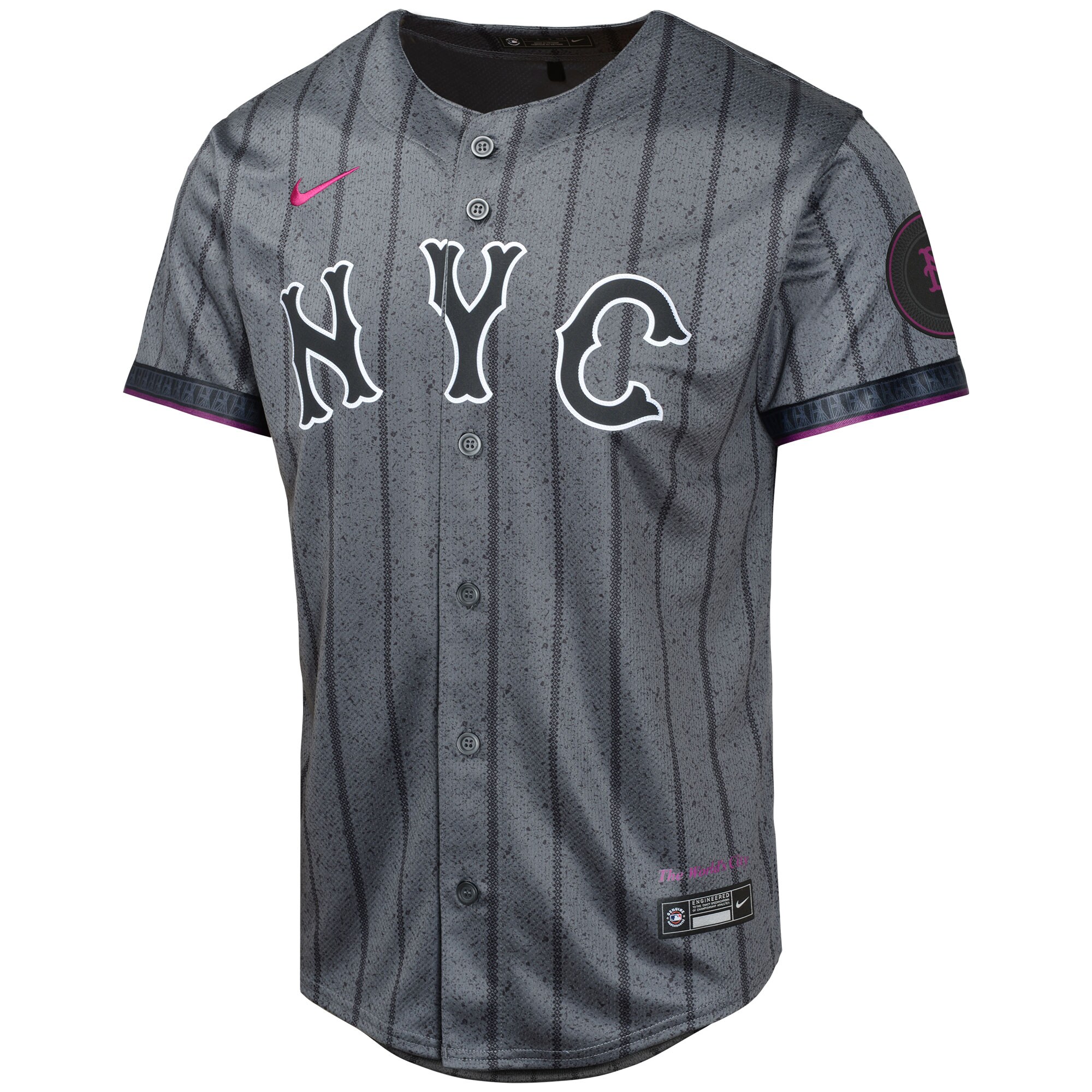 New York Mets Francisco Alvarez Graphite 2024 City Connect Limited Player MLB Jersey Youth